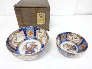 古伊万里　染付　大鉢　2客